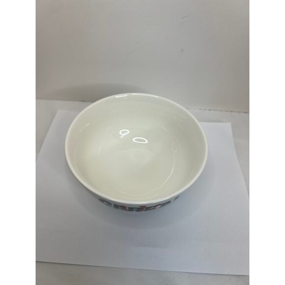 Cereal Killer Bowl Ceramic Novelty Skull Pattern Red White Black Round - Picture 3 of 6